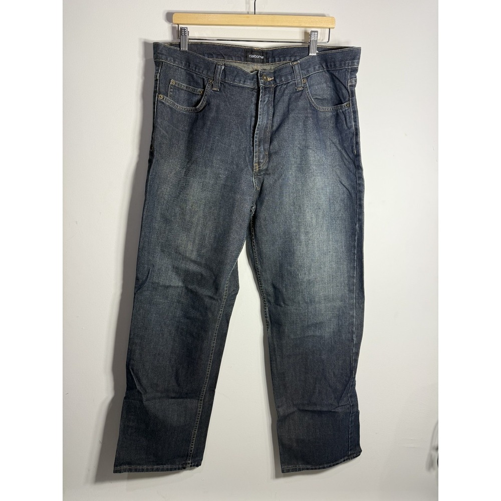 Claiborne Mens Denim Jeans Dark Wash Blue 704932 (RN 93677 CA 16396) Size 38x32